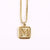 Fashion Letter Square Titanium Steel Pendant Necklace 1 Piece