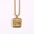 Fashion Letter Square Titanium Steel Pendant Necklace 1 Piece