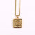 Fashion Letter Square Titanium Steel Pendant Necklace 1 Piece