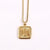 Fashion Letter Square Titanium Steel Pendant Necklace 1 Piece