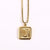 Fashion Letter Square Titanium Steel Pendant Necklace 1 Piece