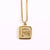 Fashion Letter Square Titanium Steel Pendant Necklace 1 Piece