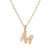 Fashion Letter Stainless Steel Diamond Necklace