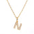 Fashion Letter Stainless Steel Diamond Necklace