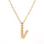 Fashion Letter Stainless Steel Diamond Necklace