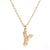 Fashion Letter Stainless Steel Diamond Necklace