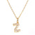 Fashion Letter Stainless Steel Diamond Necklace