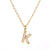 Fashion Letter Stainless Steel Diamond Necklace