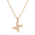 Fashion Letter Stainless Steel Diamond Necklace