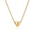 Fashion Letter Stainless Steel Gold Plated Pendant Necklace