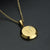 Fashion Letter Stainless Steel Gold Plated Zircon Pendant Necklace