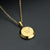 Fashion Letter Stainless Steel Gold Plated Zircon Pendant Necklace