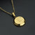 Fashion Letter Stainless Steel Gold Plated Zircon Pendant Necklace