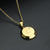 Fashion Letter Stainless Steel Gold Plated Zircon Pendant Necklace