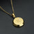 Fashion Letter Stainless Steel Gold Plated Zircon Pendant Necklace