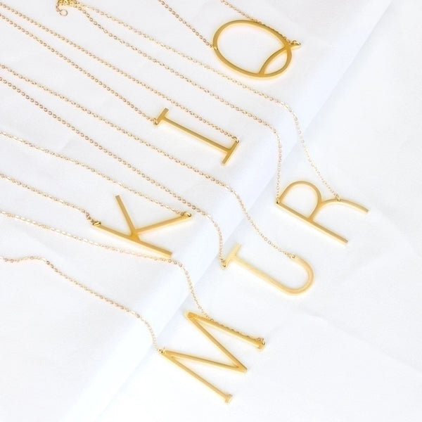 Stainless Steel Fashion Plating Letter Necklace