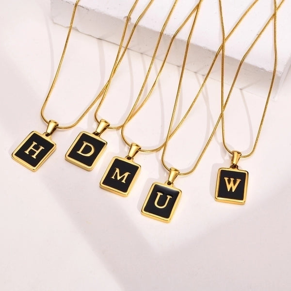 Fashion Letter Stainless Steel Plating Pendant Necklace