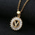 Fashion Letter Stainless Steel Plating Zircon Necklace