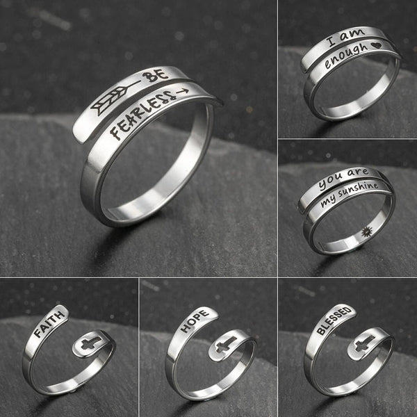 Fashion Letter Stainless Steel Rings 1 Piece