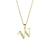 Fashion Letter Stainless Steel Titanium Steel Plating Inlay Zircon 18k Gold Plated Gold Plated Pendant Necklace