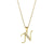 Fashion Letter Stainless Steel Titanium Steel Plating Inlay Zircon 18k Gold Plated Gold Plated Pendant Necklace