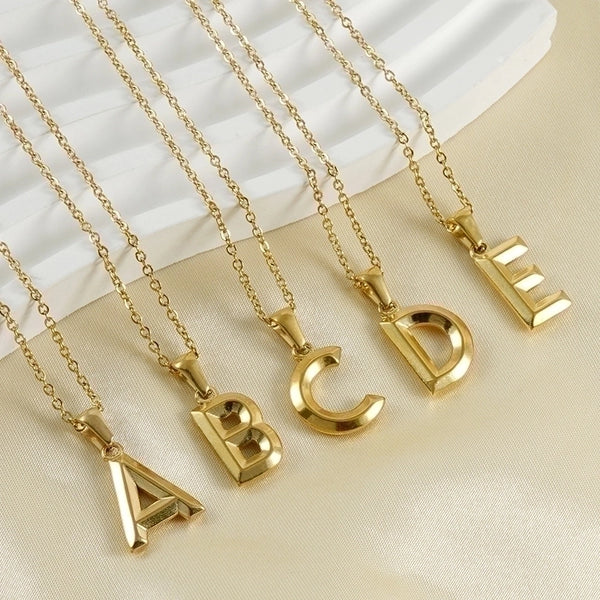 Fashion Letter Stainless Steel Titanium Steel Plating Pendant Necklace