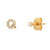 Fashion Letter Sterling Silver Plating Zircon Ear Studs 1 Pair