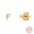 Fashion Letter Sterling Silver Plating Zircon Ear Studs 1 Pair