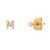 Fashion Letter Sterling Silver Plating Zircon Ear Studs 1 Pair