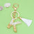 Fashion Letter Tassel Alloy Epoxy Bag Pendant Keychain 1 Piece