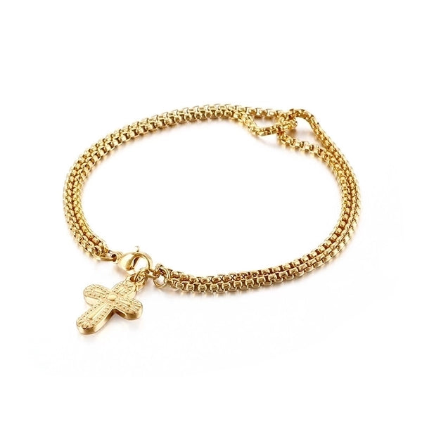 Fashion Letter Titanium Steel 18K Gold Plated Bracelets In Bulk