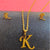 Fashion Letter Titanium Steel Gold Plated Earrings Necklace