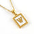 Fashion Letter Titanium Steel Inlay Shell Pendant Necklace 1 Piece