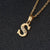 Fashion Letter Titanium Steel Inlay Zircon Necklace