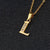 Fashion Letter Titanium Steel Inlay Zircon Necklace