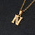 Fashion Letter Titanium Steel Inlay Zircon Necklace