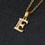 Fashion Letter Titanium Steel Inlay Zircon Necklace