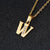 Fashion Letter Titanium Steel Inlay Zircon Necklace