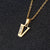 Fashion Letter Titanium Steel Inlay Zircon Necklace