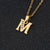 Fashion Letter Titanium Steel Inlay Zircon Necklace