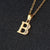 Fashion Letter Titanium Steel Inlay Zircon Necklace