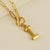 Fashion Letter Titanium Steel Pendant Necklace Polishing Gold Plated Stainless Steel Necklaces