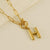 Fashion Letter Titanium Steel Pendant Necklace Polishing Gold Plated Stainless Steel Necklaces