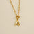 Fashion Letter Titanium Steel Pendant Necklace Polishing Gold Plated Stainless Steel Necklaces