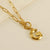 Fashion Letter Titanium Steel Pendant Necklace Polishing Gold Plated Stainless Steel Necklaces