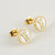 Fashion Letter Titanium Steel Plating Ear Studs 1 Pair