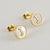 Fashion Letter Titanium Steel Plating Ear Studs 1 Pair