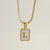 Fashion Letter Titanium Steel Plating Inlay Shell Pendant Necklace