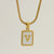 Fashion Letter Titanium Steel Plating Inlay Shell Pendant Necklace