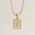 Fashion Letter Titanium Steel Plating Inlay Shell Pendant Necklace